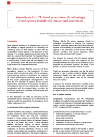 Anaesthesia for ICU-based procedures: the advantages of and options available for inhalational anaesthesia