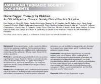 Home Oxygen Therapy for Children: An Official American Thoracic Society Clinical Practice Guideline