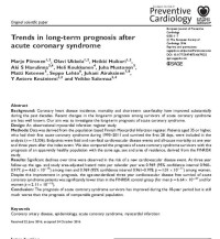 Trends in long-term prognosis after acute coronary syndrome