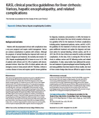 KASL clinical practice guidelines for liver cirrhosis: Varices, hepatic encephalopathy, and related complications