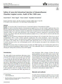 Safety of nurse-led intravitreal injection of dexamethasone (Ozurdex) implant service. Audit of first 1000 cases