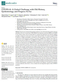 COVID-19: A Global Challenge with Old History, Epidemiology and Progress So Far