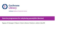 Exercise programmes for ankylosing spondylitis (Review)