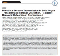 Infectious Disease Transmission in Solid Organ Transplantation: Donor Evaluation, Recipient Risk, and Outcomes of Transmission