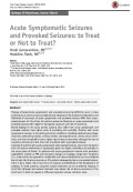 Acute Symptomatic Seizures and Provoked Seizures: to Treat
or Not to Treat?