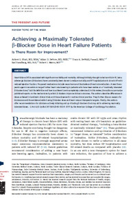 Achieving a Maximally Tolerated b-Blocker Dose in Heart Failure Patients Is There Room for Improvement?