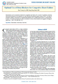 Optimal Use of Beta-Blockers for Congestive Heart Failure