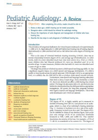 Pediatric Audiology: A Review