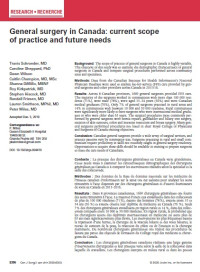 General surgery in Canada: current scope of practice and future needs