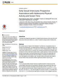 Early Sexual Intercourse: Prospective Associations with Adolescents Physical Activity and Screen Time