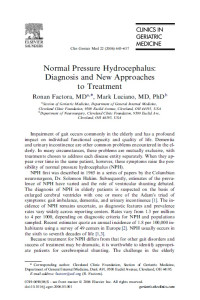 Normal Pressure Hydrocephalus: Diagnosis and New Approaches to Treatment