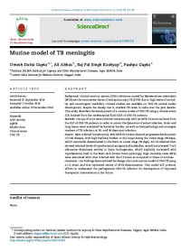 Murine model of TB meningitis