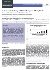 An Update on the Pathology and Clinical Management of Gouty Arthritis