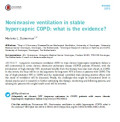 Noninvasive ventilation in stable hypercapnic COPD: what is the evidence?