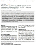 An algorithm recommendation for the pharmacological management of allergic rhinitis in the UK: a consensus statement from an expert panel