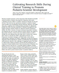 Cultivating Research Skills During Clinical Training to Promote Pediatric-Scientist Development