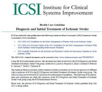 Health Care Guideline: Diagnosis and Initial Treatment of Ischemic Stroke