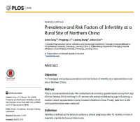 Prevalence and Risk Factors of Infertility at a Rural Site of Northern China