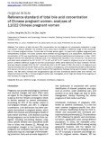 Reference standard of total bile acid concentration of Chinese pregnant women: analyses of 11022 Chinese pregnant women