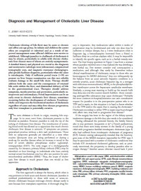 Diagnosis and Management of Cholestatic Liver Disease