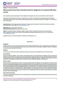 Ultrasound versus liver function tests for diagnosis of common bile duct stones (Review)