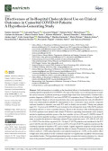 Effectiveness of In-Hospital Cholecalciferol Use on Clinical Outcomes in Comorbid COVID-19 Patients: A Hypothesis-Generating Study