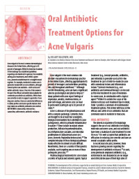 Oral Antibiotic Treatment Options for Acne Vulgaris