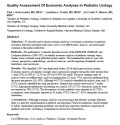 Quality Assessment Of Economic Analyses in Pediatric Urology