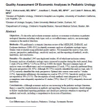 Quality Assessment Of Economic Analyses in Pediatric Urology