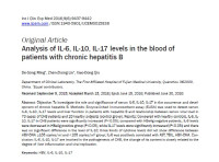 Analysis of IL-6, IL-10, IL-17 levels in the blood of patients with chronic hepatitis B