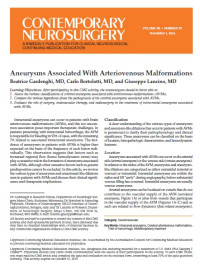 Aneurysms Associated With Arteriovenous Malformations