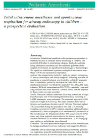 Total intravenous anesthesia and spontaneous respiration for airway endoscopy in children – a prospective evaluation