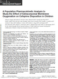 A Population Pharmacokinetic Analysis to Study the Effect of Extracorporeal Membrane Oxygenation on Cefepime Disposition in Children