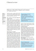 Pulmonary tuberculosis: diagnosis and treatment