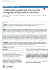 Therapeutic management of peritonitis: a comprehensive guide for intensivists