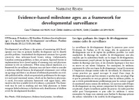 Evidence-based milestone ages as a framework for developmental surveillance