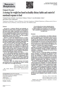 A strategy for weight loss based on healthy dietary habits and control of emotional response to food