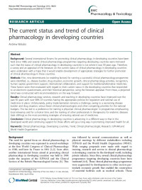 The current status and trend of clinical pharmacology in developing countries