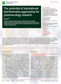 The potential of translational bioinformatics approaches for pharmacology research