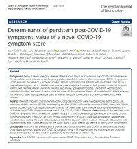 Determinants of persistent post-COVID-19 symptoms: value of a novel COVID-19 symptom score