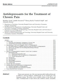 Antidepressants for the Treatment of Chronic Pain