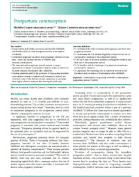 Postpartum contraception