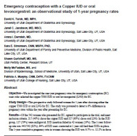 Emergency contraception with a Copper IUD or oral levonorgestrel: an observational study of 1-year pregnancy rates