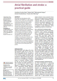 Atrial fibrillation and stroke: a practical guide