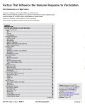 Factors That Influence the Immune Response to Vaccination