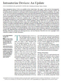 Intrauterine Devices: An Update