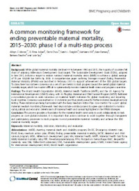 A common monitoring framework for ending preventable maternal mortality, 2015–2030: phase I of a multi-step process