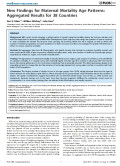 New Findings for Maternal Mortality Age Patterns: Aggregated Results for 38 Countries