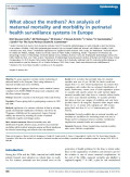 What about the mothers? An analysis of maternal mortality and morbidity in perinatal health surveillance systems in Europe