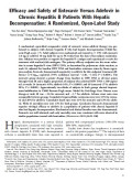 Efficacy and Safety of Entecavir Versus Adefovir in Chronic Hepatitis B Patients With Hepatic Decompensation: A Randomized, Open-Label Study